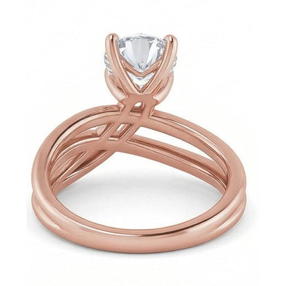 natural round diamond 2ct ring profile view