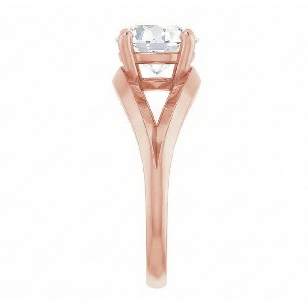 Solitaire Ring Old Mine Cut Natural Earth Mined Diamond Prong Split Shank 2 Carats