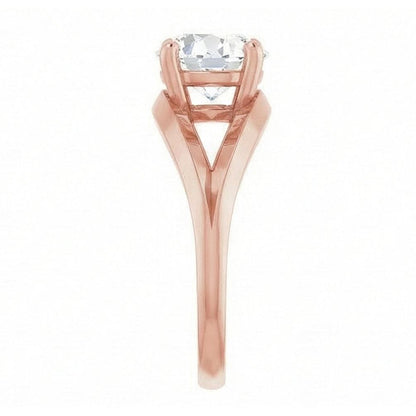 Solitaire Ring Old Mine Cut Natural Earth Mined Diamond Prong Split Shank 2 Carats