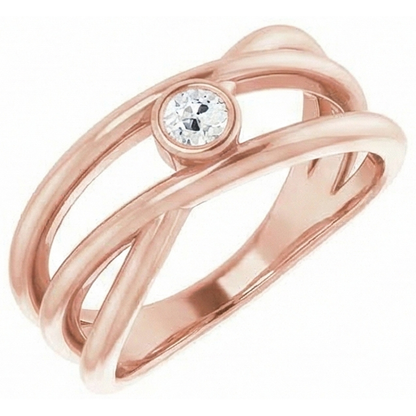 Solitaire Ring Old Miner Natural Earth Mined Diamond Bezel Triple Split Shank 1 Carat
