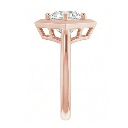 Solitaire Ring Oval Old European Natural Earth Mined Diamond Kite Style 1.55 Carats