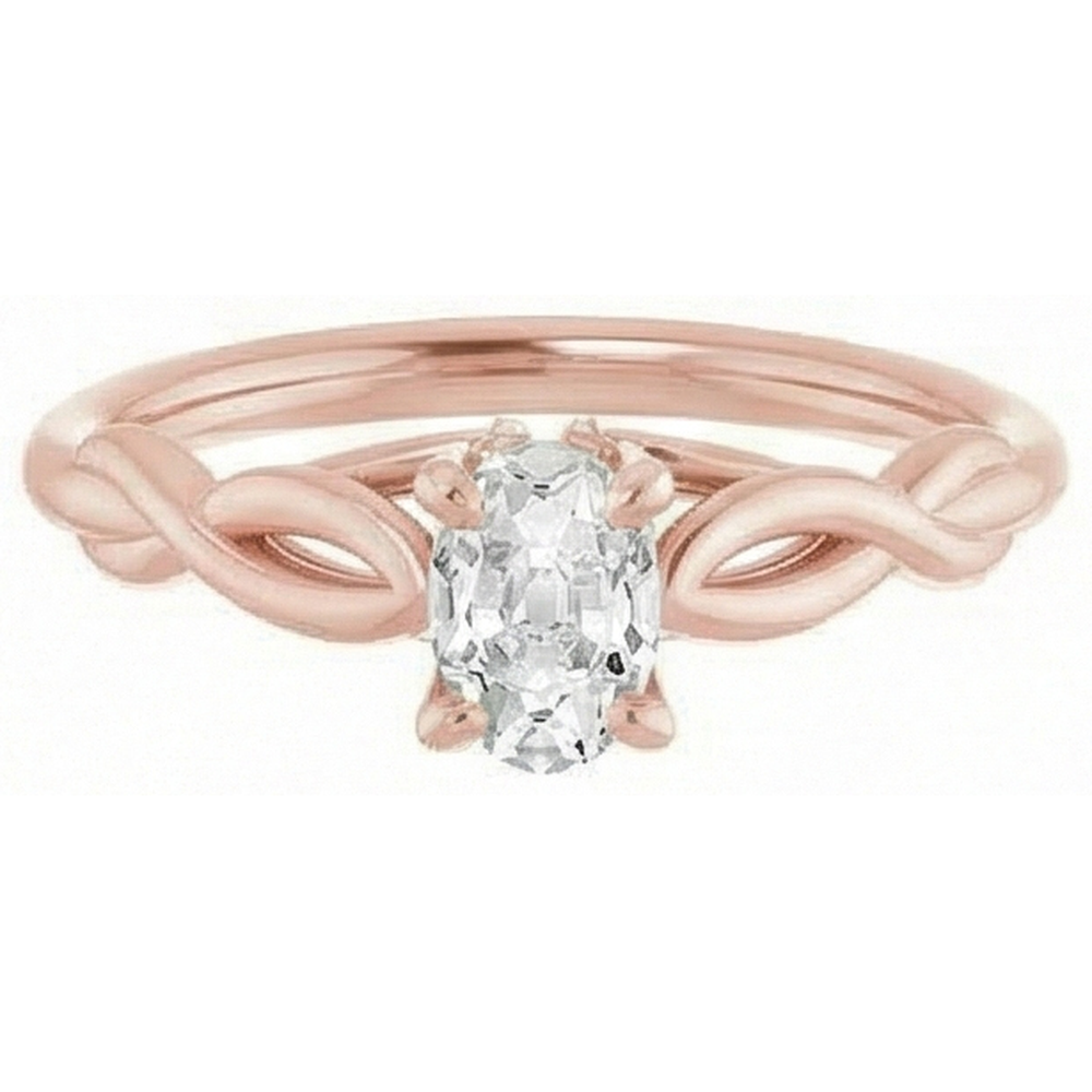 natural oval diamond 2.15ct ring top view