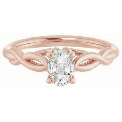 natural oval diamond 2.15ct ring top view