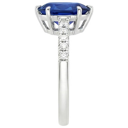 natural round sapphire 5ct ring profile view