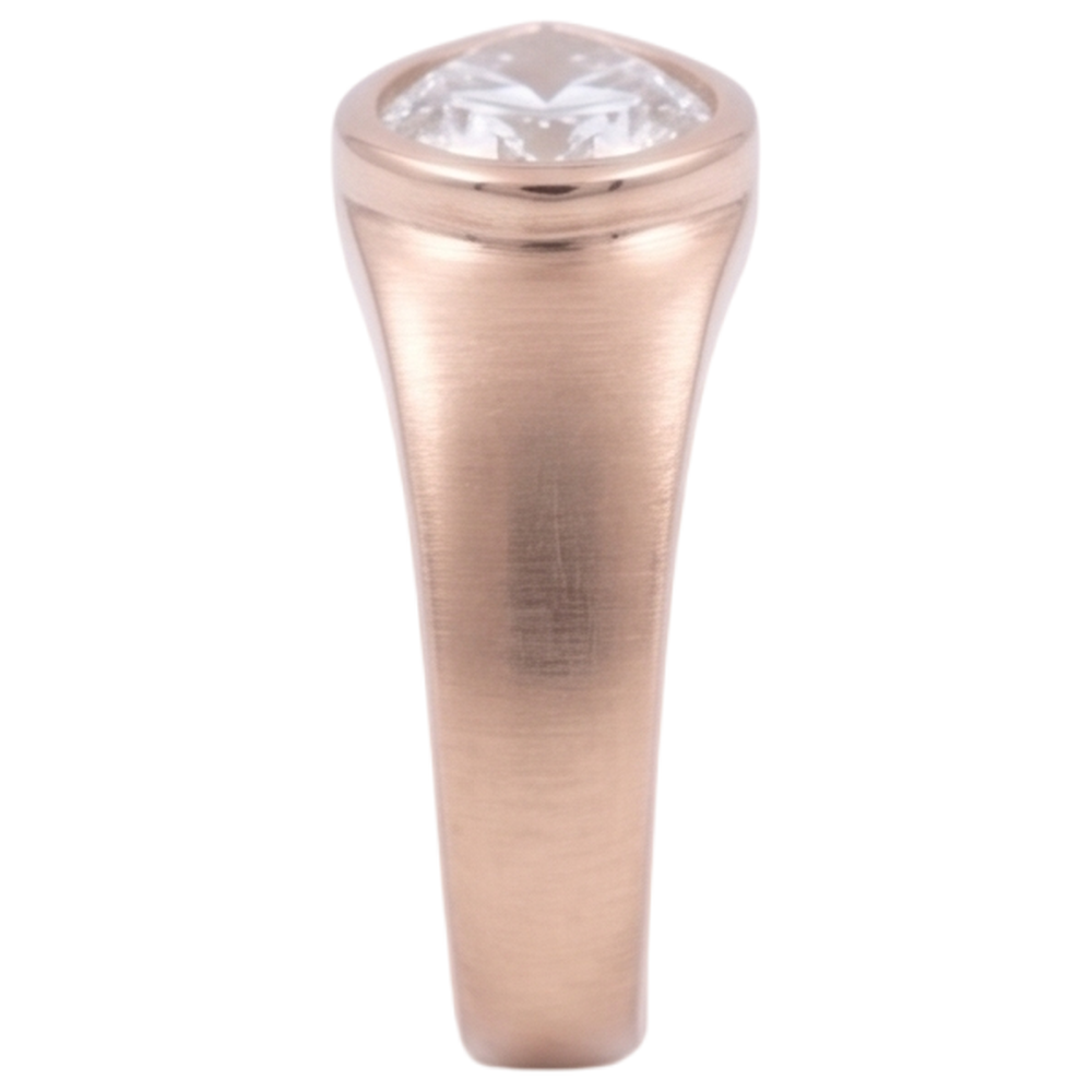 Solitaire Ring Pear Diamond 2 Carats Rose Gold Wood Grain Metal