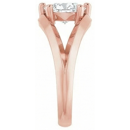 Solitaire Ring Pear Old Cut Natural Earth Mined Diamond 5 Prong Split Shank 1.50 Carats