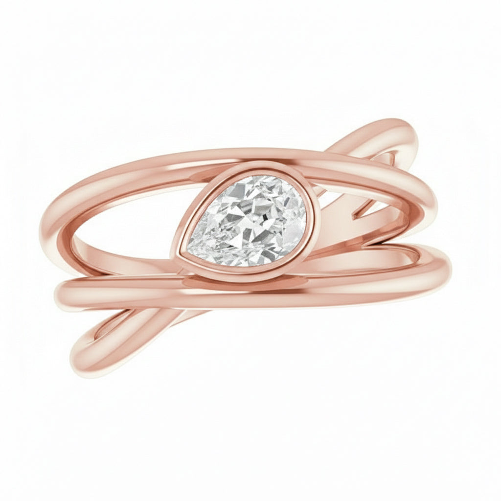 natural pear diamond 2ct watch close up detail