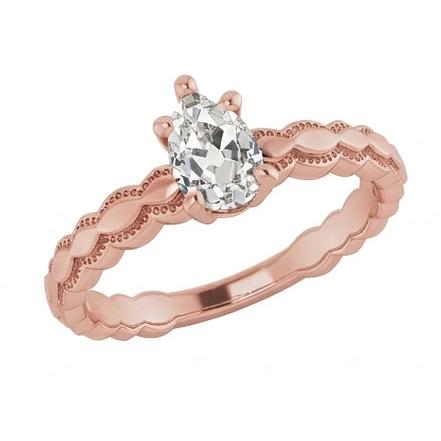 natural pear diamond 1.50ct ring top view