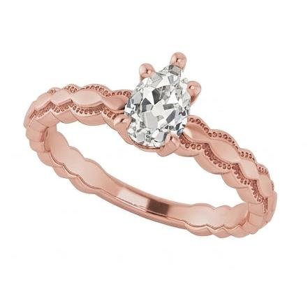 natural pear diamond 1.50ct ring profile view