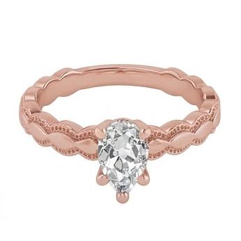 natural pear diamond 1.50ct ring on white background