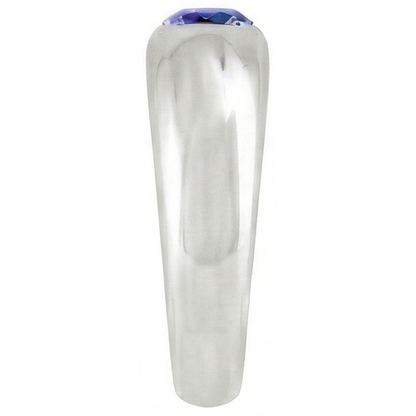 Natural Real ( Not Lab Grown )  Solitaire Ring Round Ceylon Sapphire Flush Set Thick Shank