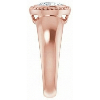 Solitaire Ring Round Old Mine Cut Natural Earth Mined Diamond 2 Carats Bezel Set Jewelry
