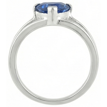 Natural Real ( Not Lab Grown )  Solitaire Ring Split Shank Trillion Sri Lankan Sapphire 1 Carat