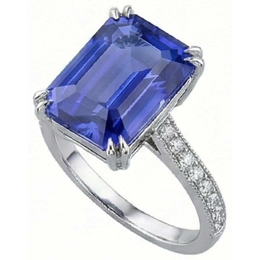 natural emerald sapphire 3ct ring top view