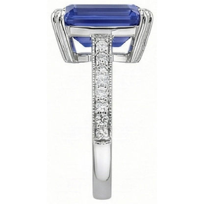 natural emerald sapphire 3ct ring profile view