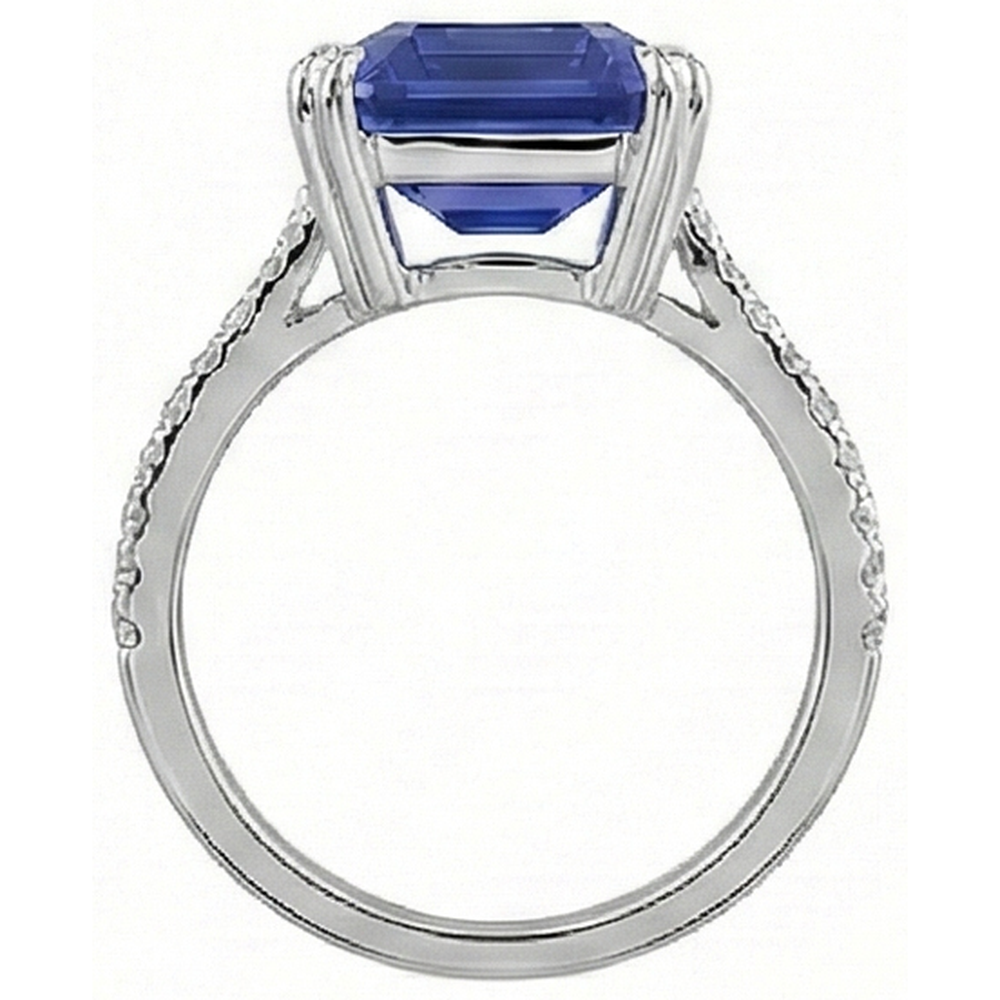 natural emerald sapphire 3ct ring on white background