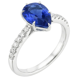 Natural Sapphire Ring 5ct - White Gold 14K