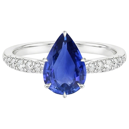 natural round sapphire 5ct ring profile view