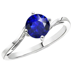 Natural Real ( Not Lab Grown )  Solitaire Round Blue Sapphire Ring 2.50 Carats Tension Style Shank