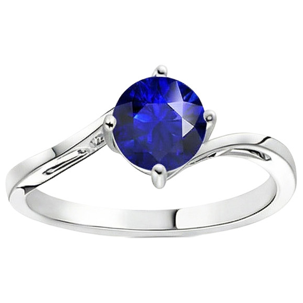 Natural Real ( Not Lab Grown )  Solitaire Round Blue Sapphire Ring 2.50 Carats Tension Style Shank