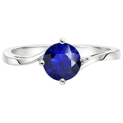 Natural Real ( Not Lab Grown )  Solitaire Round Blue Sapphire Ring 2.50 Carats Tension Style Shank