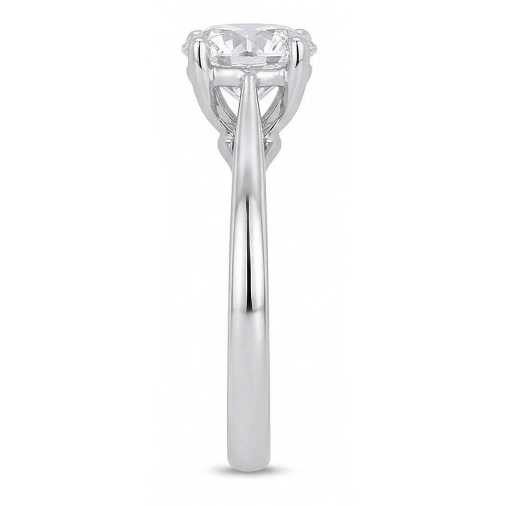 Solitaire Round Cut 2 Carats Natural Earth Mined Diamond Wedding Ring White Gold 14K