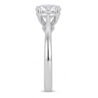 Solitaire Round Cut 2 Carats Natural Earth Mined Diamond Wedding Ring White Gold 14K