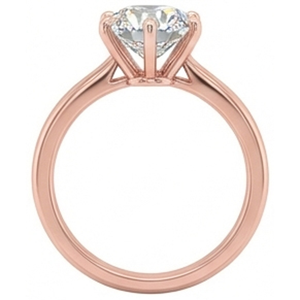 Solitaire Round Old Mine Cut Natural Earth Mined Diamond Ring 6 Prong Set 2 Carats