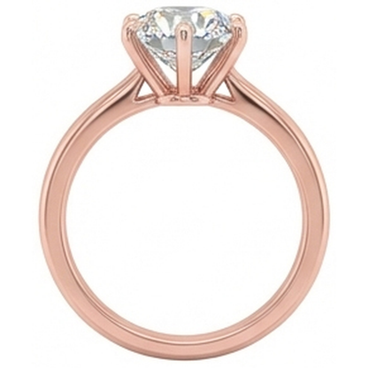 Solitaire Round Old Mine Cut Natural Earth Mined Diamond Ring 6 Prong Set 2 Carats