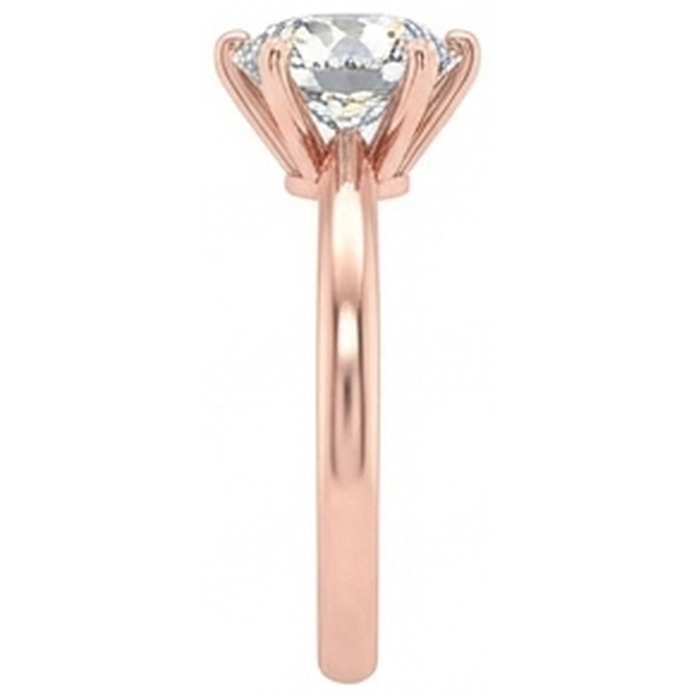 Solitaire Round Old Mine Cut Natural Earth Mined Diamond Ring 6 Prong Set 2 Carats