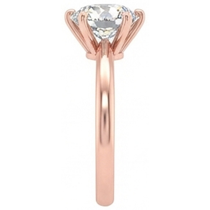 Solitaire Round Old Mine Cut Natural Earth Mined Diamond Ring 6 Prong Set 2 Carats