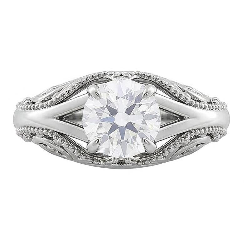 natural round diamond 1.75ct ring side angle