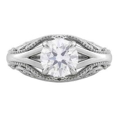 natural round diamond 1.75ct ring side angle