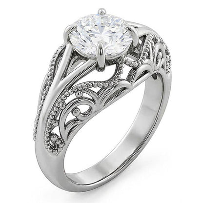 natural round diamond 1.75ct ring top view