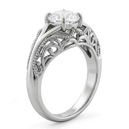 natural round diamond 1.75ct ring profile view