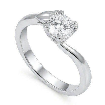 Solitaire Sparkling 1.50 Carats Round Cut Natural Earth Mined Diamond Wedding Ring