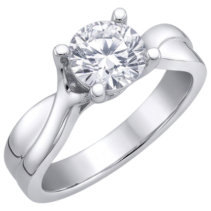 Solitaire Sparkling 2.25 Carat Natural Earth Mined Diamond Engagement Ring Gold White