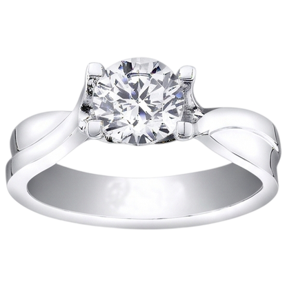 Solitaire Sparkling 2.25 Carat Natural Earth Mined Diamond Engagement Ring Gold White