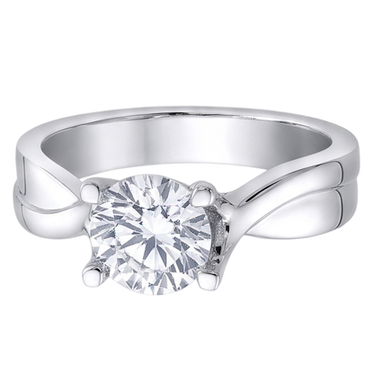 Solitaire Sparkling 2.25 Carat Natural Earth Mined Diamond Engagement Ring Gold White