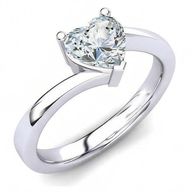 Solitaire Sparkling Heart Shape 1.75 Ct Real Natural Earth Mined Diamond Wedding Ring