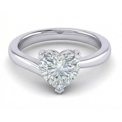 Solitaire Sparkling Heart Shape 1.75 Ct Real Natural Earth Mined Diamond Wedding Ring