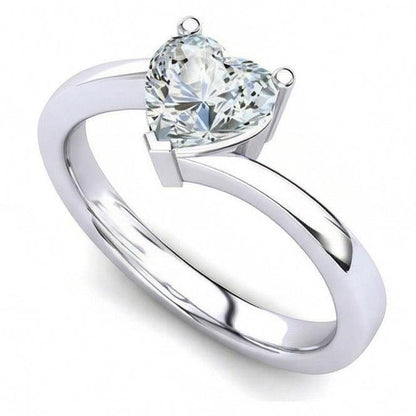 Solitaire Sparkling Heart Shape 1.75 Ct Real Natural Earth Mined Diamond Wedding Ring