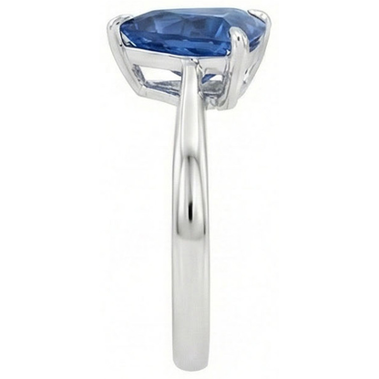 Natural Real ( Not Lab Grown )  Solitaire Trillion Deep Blue Sapphire 1.50 Carats Prong Set Jewelry
