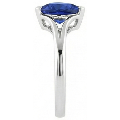 Natural Real ( Not Lab Grown )  Solitaire Trillion Sapphire Ring V Prong Split Shank 1.50 Carats