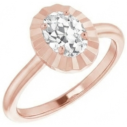 Solitaire Wedding Ring Oval Old Miner Natural Earth Mined Diamond 3.25 Carats Women’s Jewelry