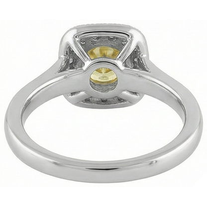 Solitaire With Accent 3.5 Ct Yellow Sapphire And Natural Earth Mined Diamonds Ring