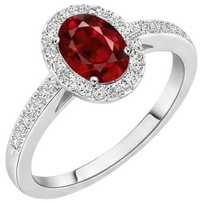 natural round ruby 3.85ct ring side angle