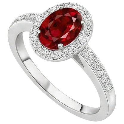 natural round ruby 3.85ct ring close up detail
