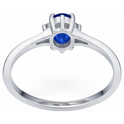 Solitaire With Accent Sri Lanka Sapphire And Natural Earth Mined Diamonds Ring 1.90 Carats