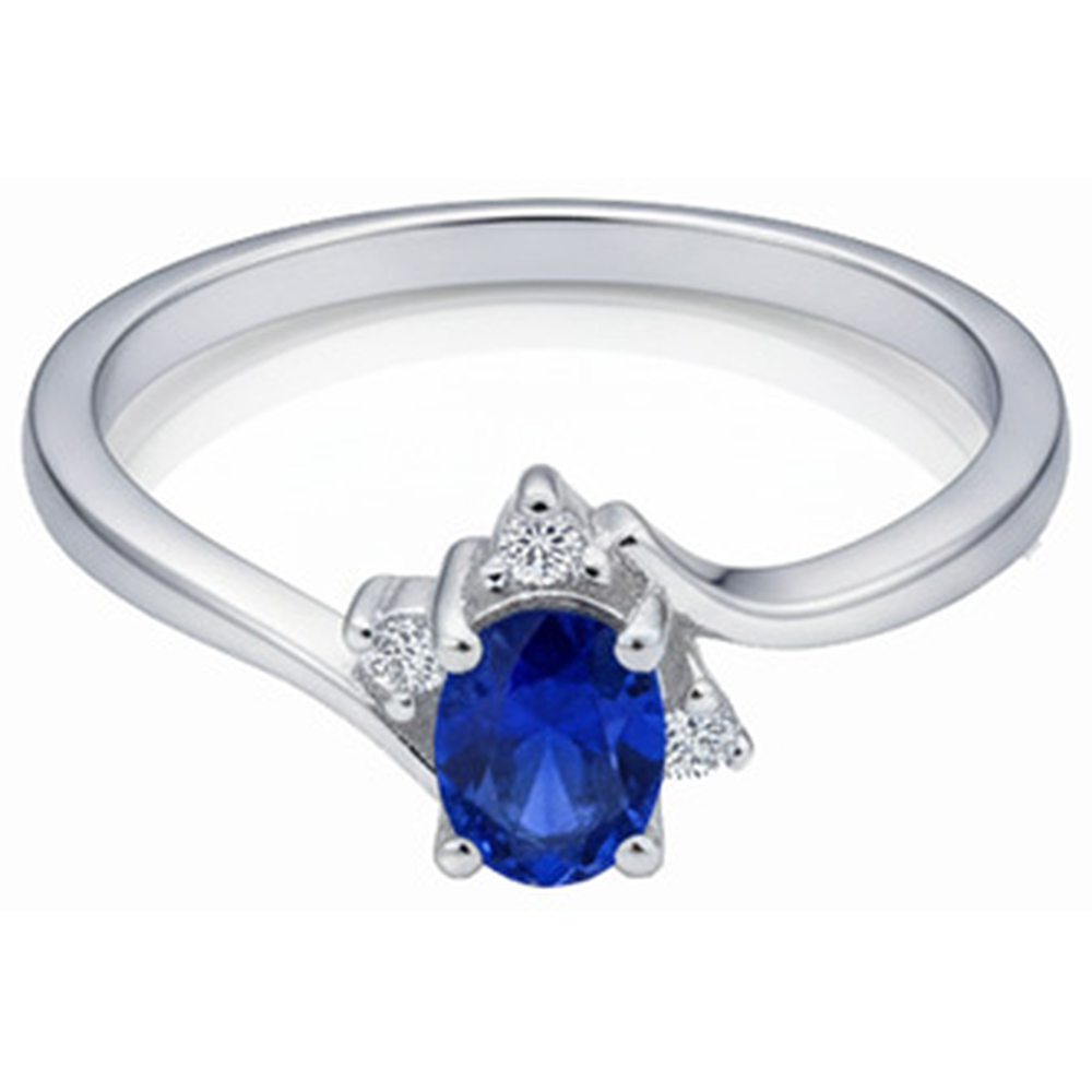 Solitaire With Accent Sri Lanka Sapphire And Natural Earth Mined Diamonds Ring 1.90 Carats